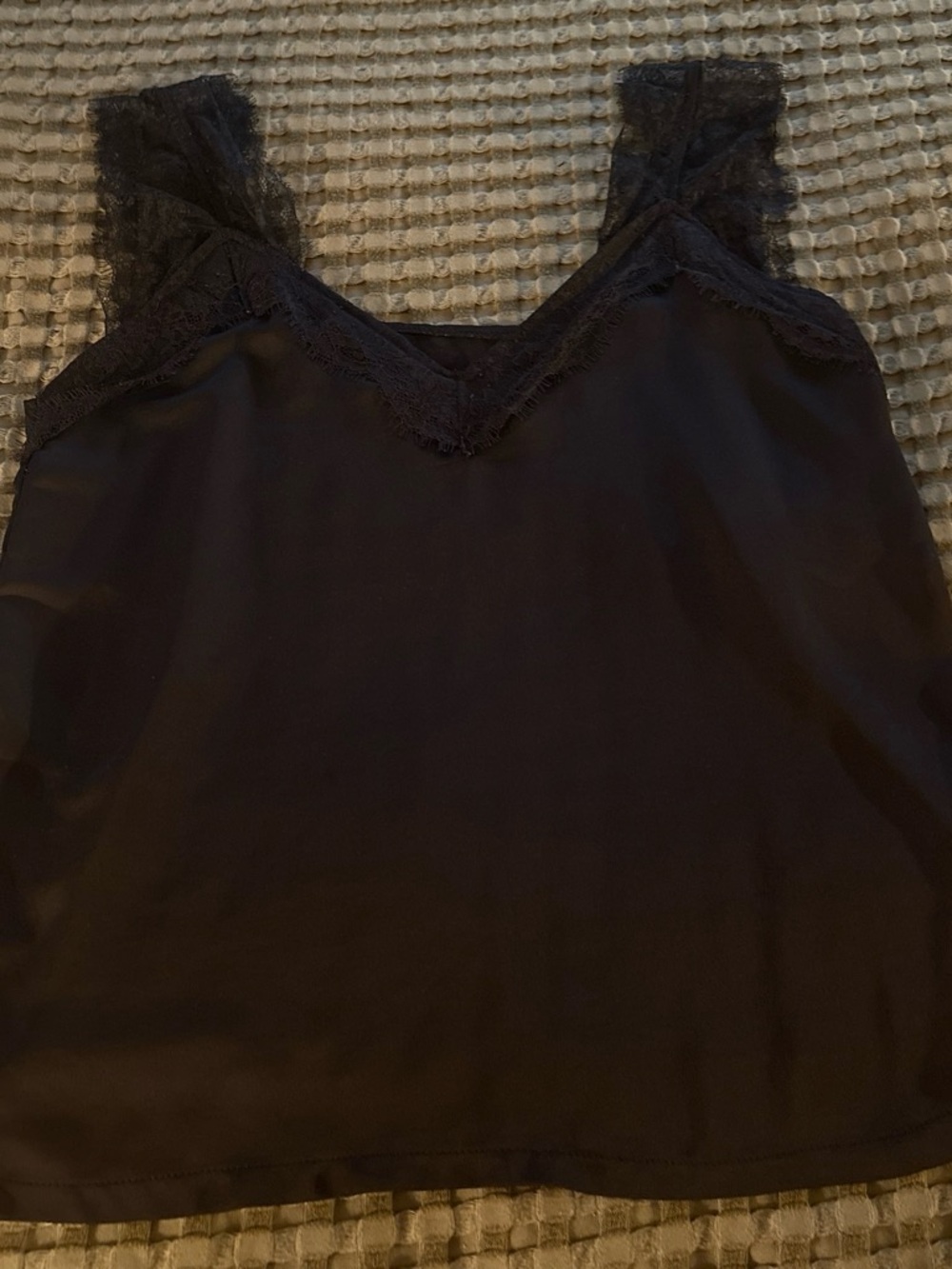 Lace-Trim V-Neck Camisole - Black